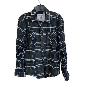 - FUSAI Vintage Mens Short Sleeve Button-up Crinkly Fabric Shirt Size Med …